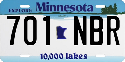 MN license plate 701NBR