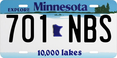 MN license plate 701NBS