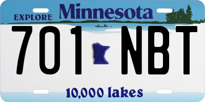 MN license plate 701NBT
