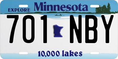 MN license plate 701NBY