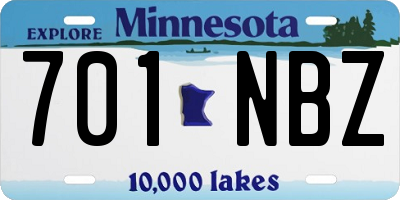 MN license plate 701NBZ