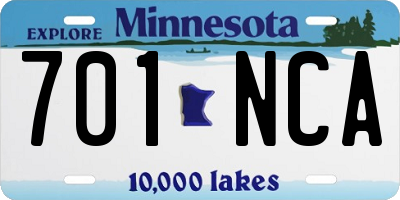 MN license plate 701NCA
