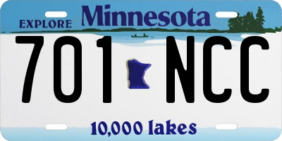 MN license plate 701NCC