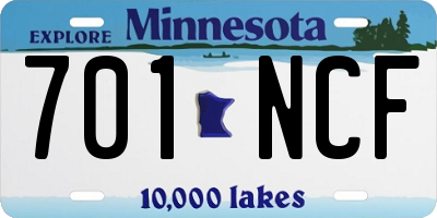 MN license plate 701NCF