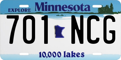 MN license plate 701NCG