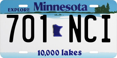 MN license plate 701NCI