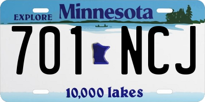 MN license plate 701NCJ