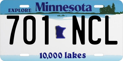 MN license plate 701NCL