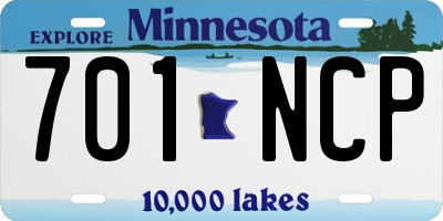 MN license plate 701NCP