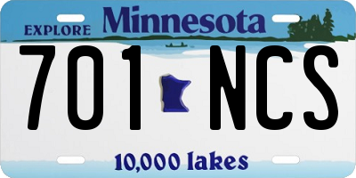 MN license plate 701NCS
