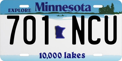 MN license plate 701NCU