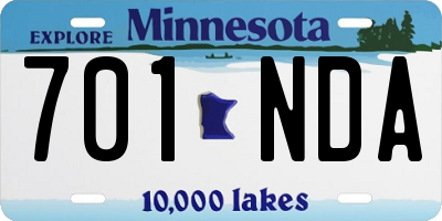 MN license plate 701NDA