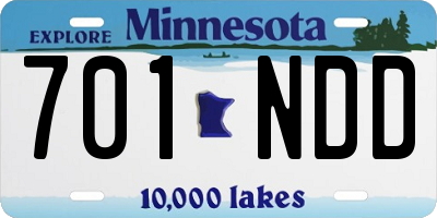 MN license plate 701NDD