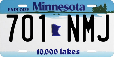 MN license plate 701NMJ