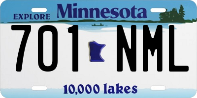 MN license plate 701NML
