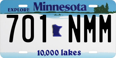 MN license plate 701NMM