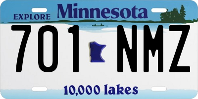 MN license plate 701NMZ