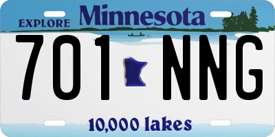 MN license plate 701NNG
