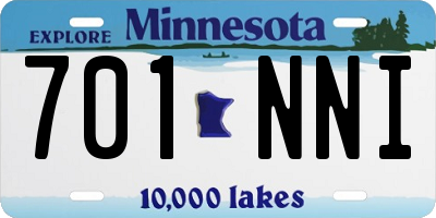 MN license plate 701NNI