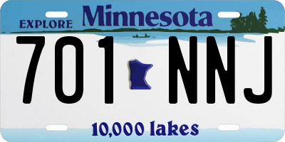 MN license plate 701NNJ