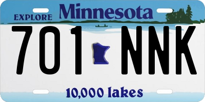 MN license plate 701NNK