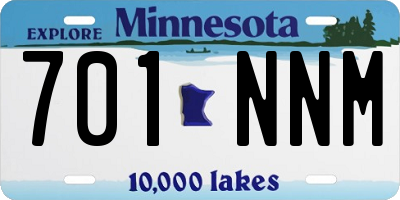 MN license plate 701NNM
