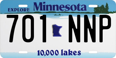 MN license plate 701NNP