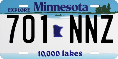 MN license plate 701NNZ