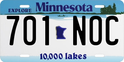 MN license plate 701NOC