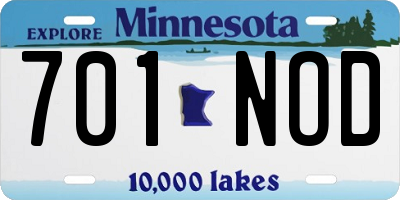 MN license plate 701NOD