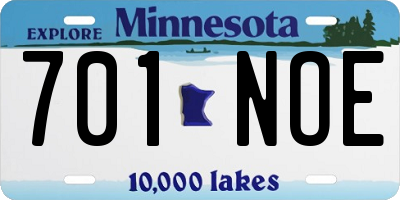 MN license plate 701NOE
