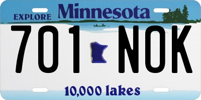 MN license plate 701NOK
