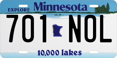 MN license plate 701NOL