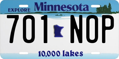 MN license plate 701NOP