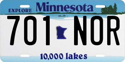 MN license plate 701NOR