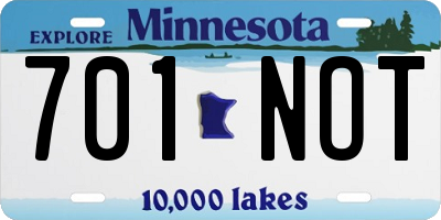 MN license plate 701NOT