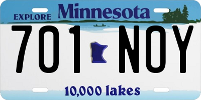 MN license plate 701NOY