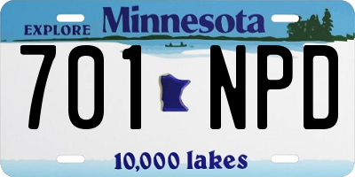 MN license plate 701NPD