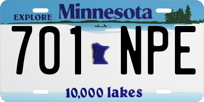 MN license plate 701NPE