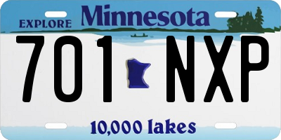 MN license plate 701NXP
