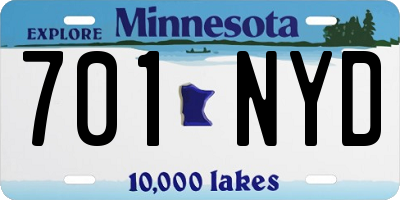 MN license plate 701NYD