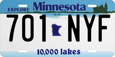 MN license plate 701NYF