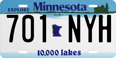 MN license plate 701NYH