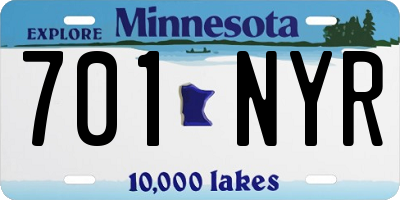 MN license plate 701NYR