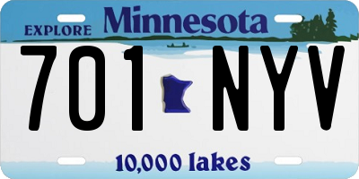 MN license plate 701NYV