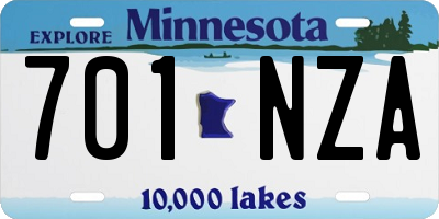 MN license plate 701NZA