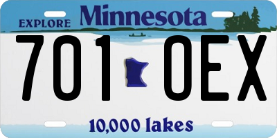 MN license plate 701OEX