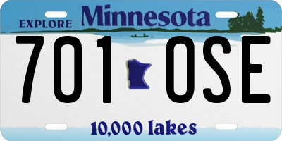 MN license plate 701OSE