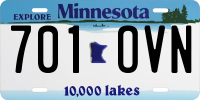 MN license plate 701OVN
