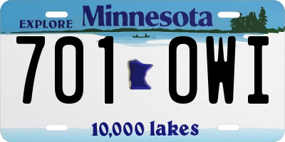 MN license plate 701OWI
